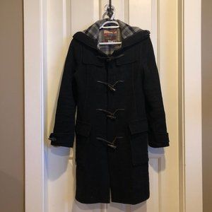 Aritzia TNA 100% Black Wool Classic Peacoat